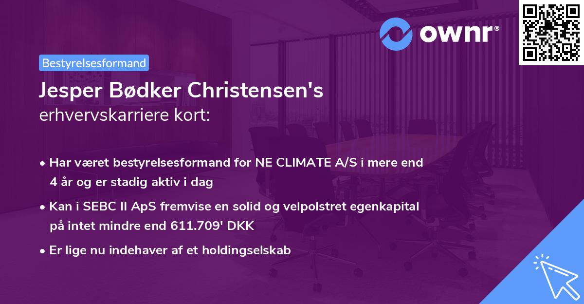 Jesper Bødker Christensen's erhvervskarriere kort
