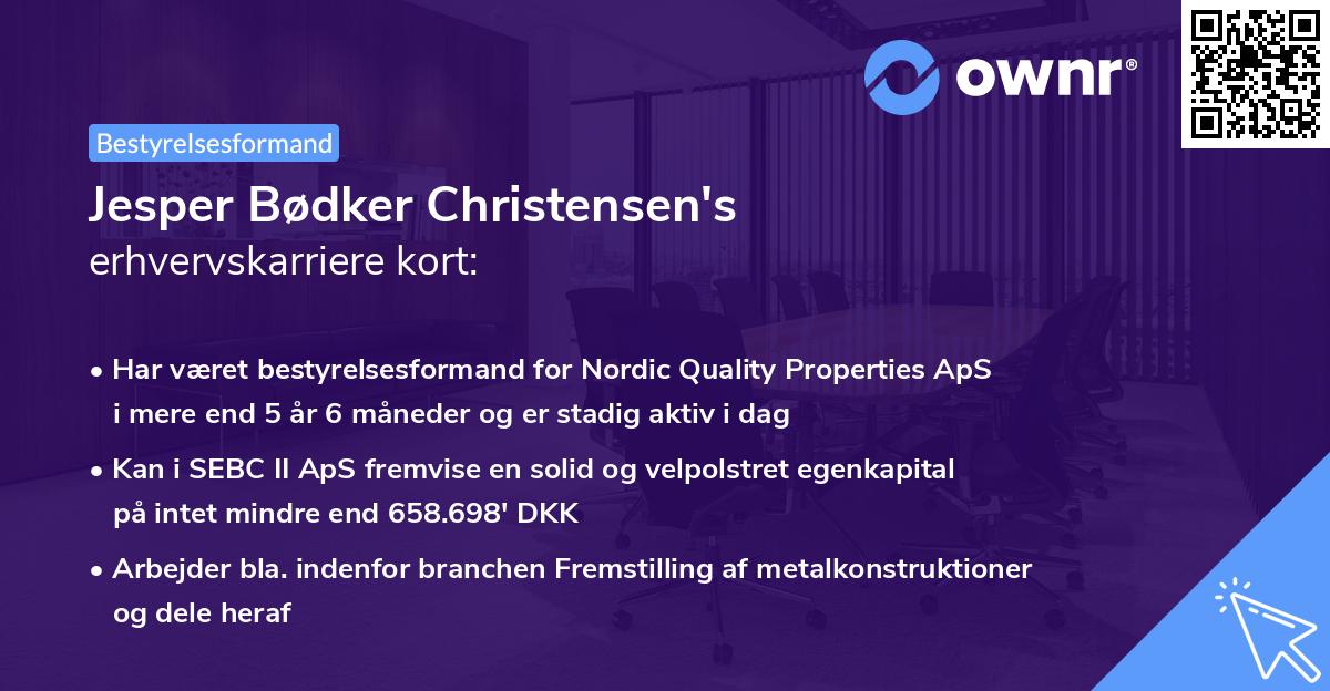 Jesper Bødker Christensen's erhvervskarriere kort