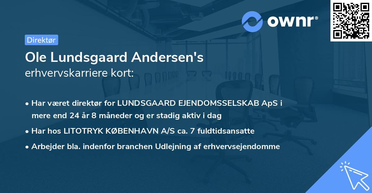 Ole Lundsgaard Andersen's erhvervskarriere kort