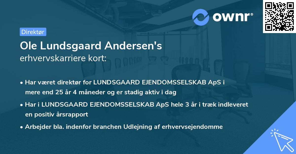 Ole Lundsgaard Andersen's erhvervskarriere kort