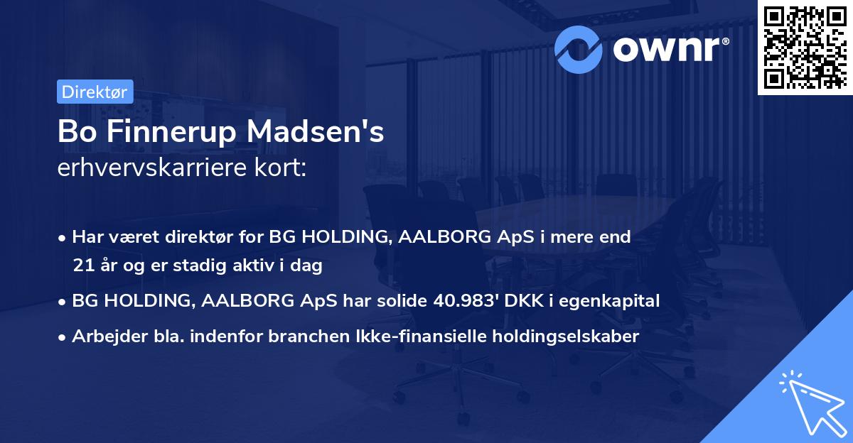 Bo Finnerup Madsen's erhvervskarriere kort