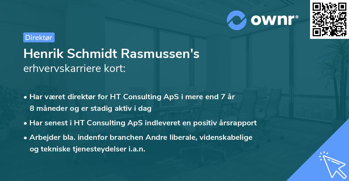 Henrik Schmidt Rasmussen's erhvervskarriere kort