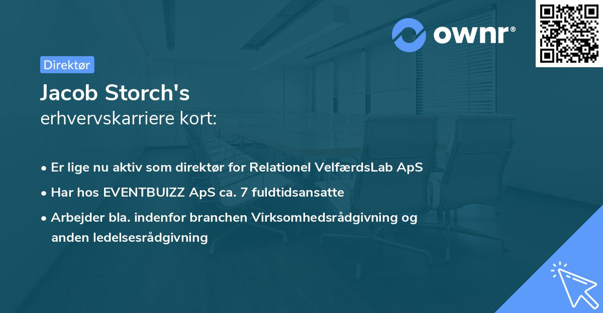 Jacob Storch's erhvervskarriere kort