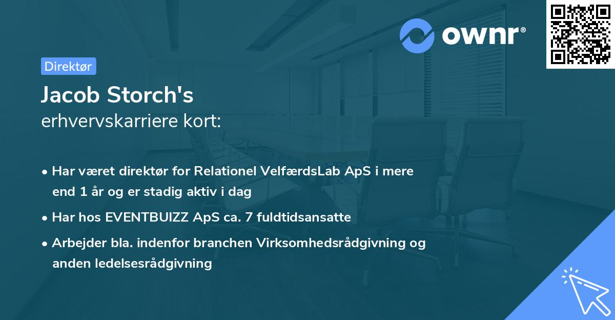 Jacob Storch's erhvervskarriere kort