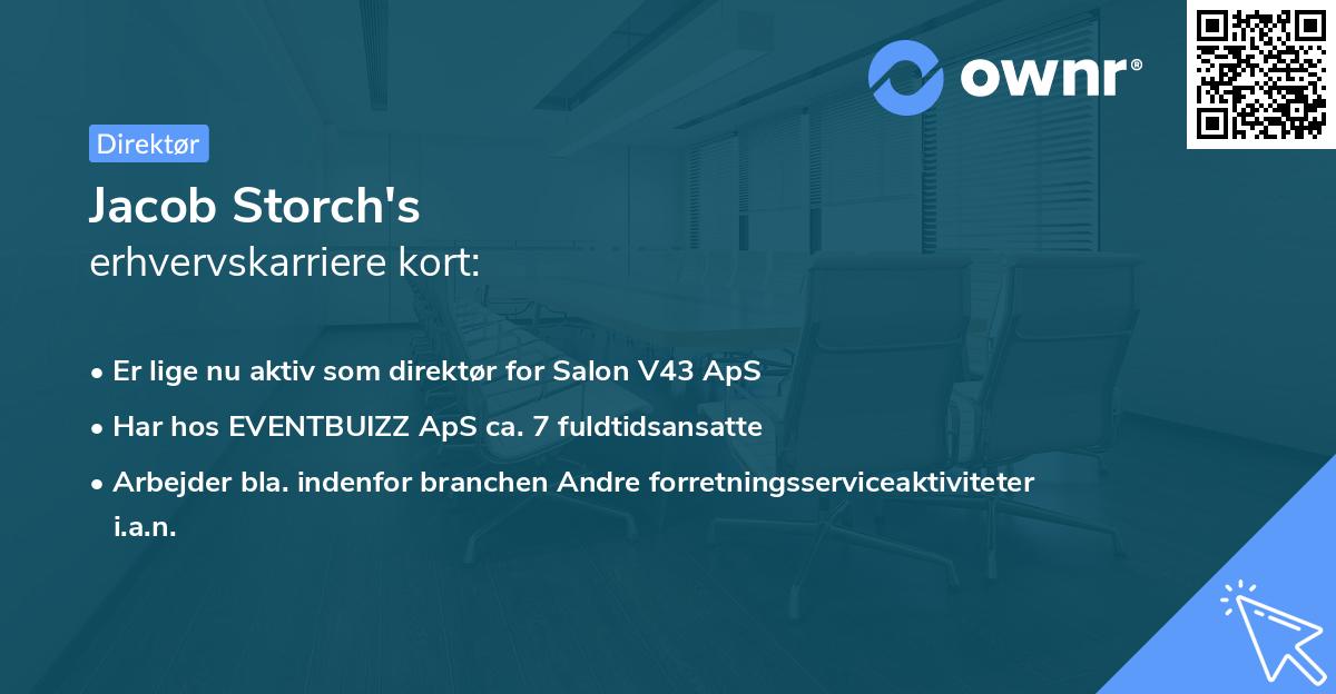Jacob Storch's erhvervskarriere kort
