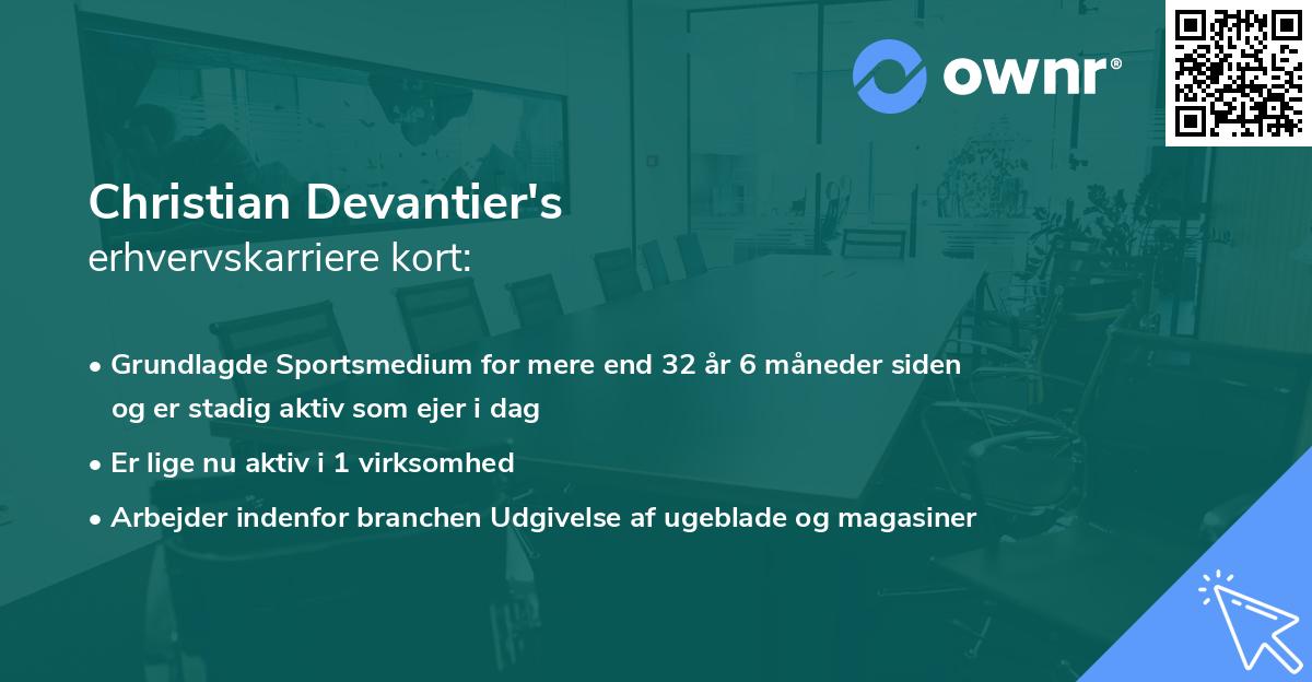 Christian Devantier's erhvervskarriere kort