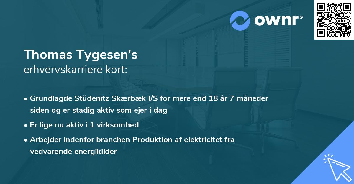 Thomas Tygesen's erhvervskarriere kort