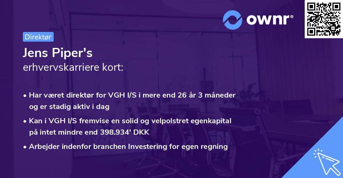 Jens Piper's erhvervskarriere kort