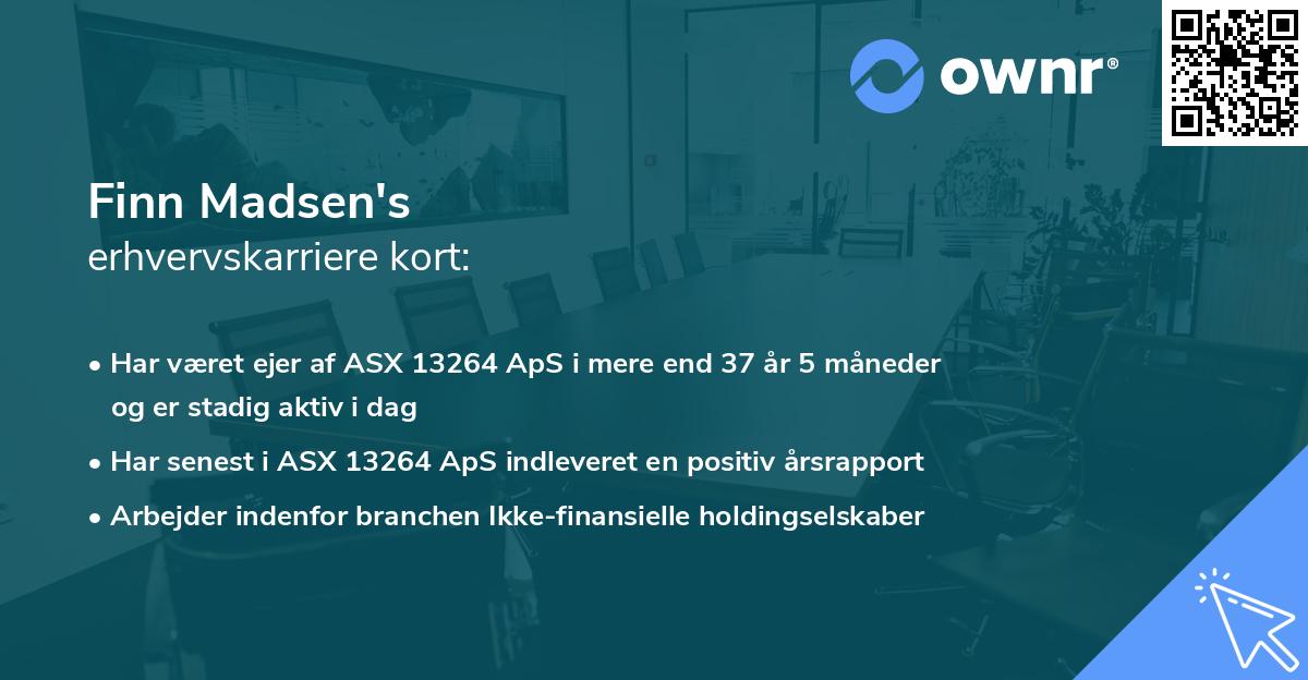 Finn Madsen's erhvervskarriere kort