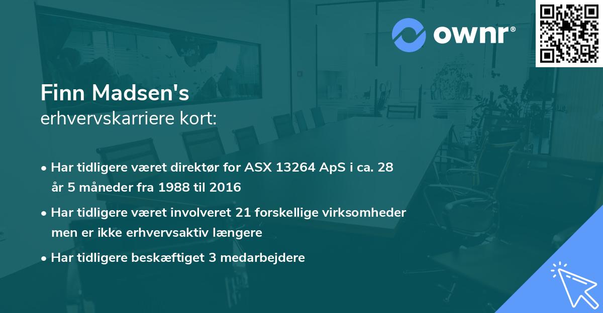 Finn Madsen's erhvervskarriere kort