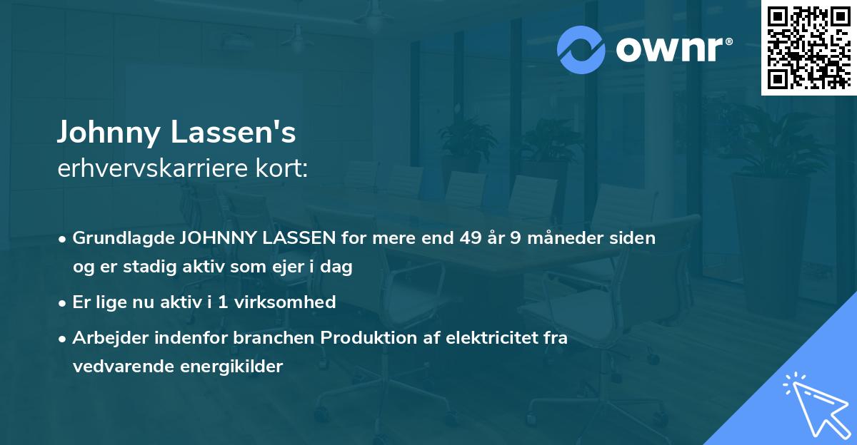 Johnny Lassen's erhvervskarriere kort