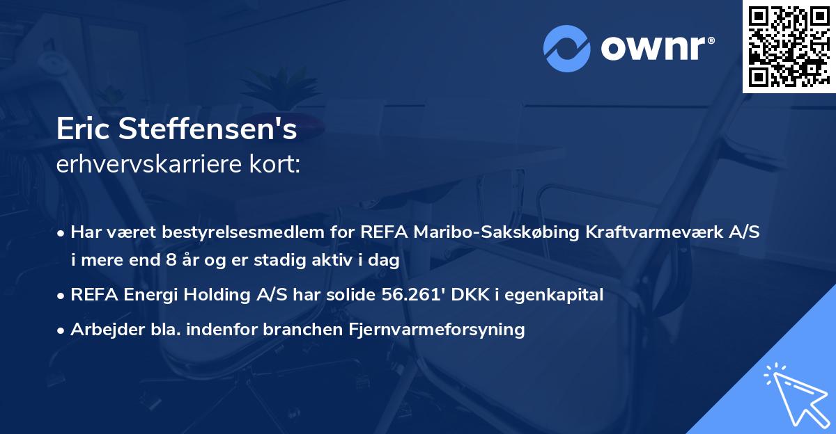 Eric Steffensen's erhvervskarriere kort