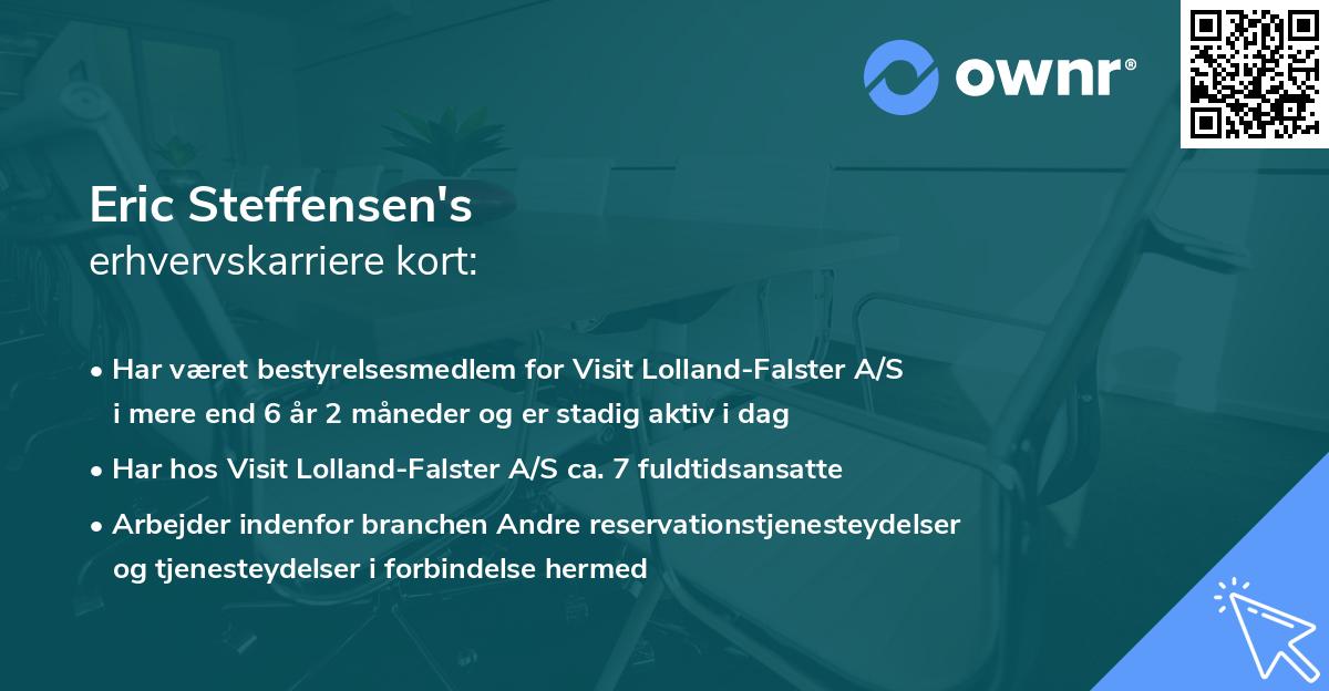 Eric Steffensen's erhvervskarriere kort