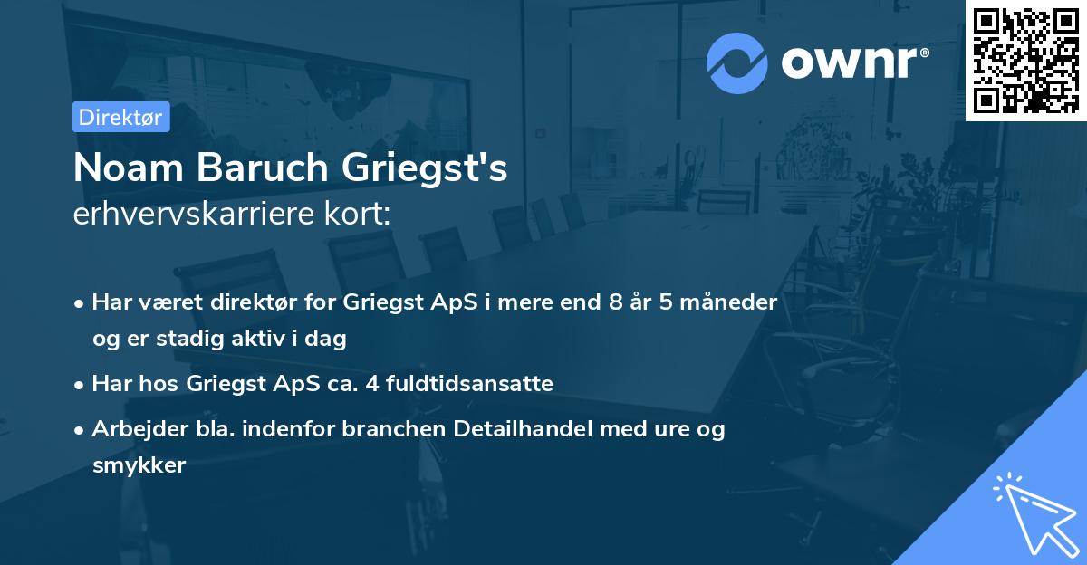 Noam Baruch Griegst's erhvervskarriere kort