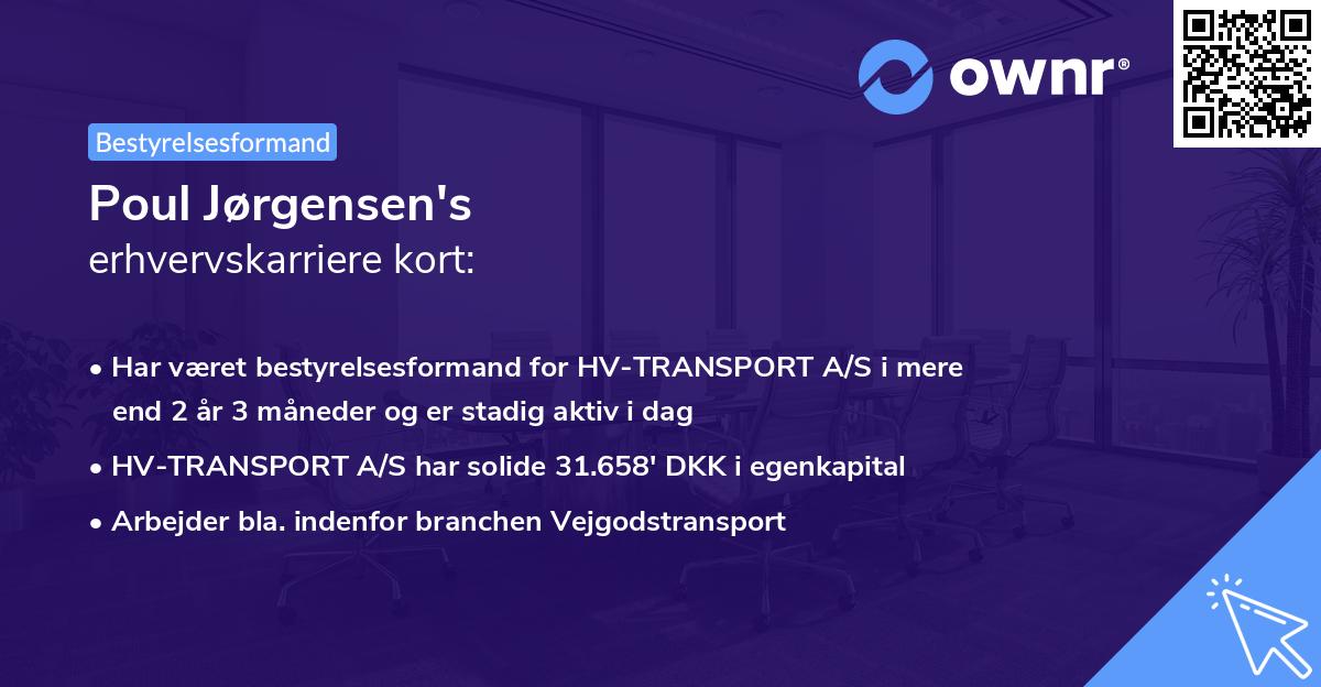 Poul Jørgensen's erhvervskarriere kort