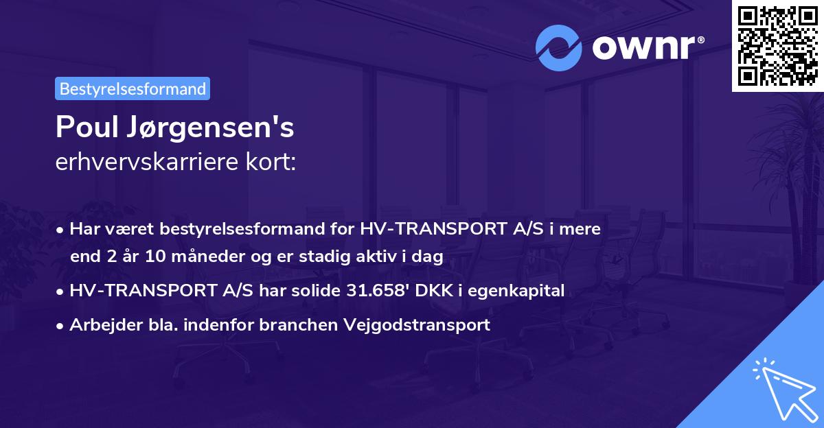 Poul Jørgensen's erhvervskarriere kort