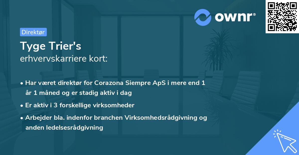 Tyge Trier's erhvervskarriere kort