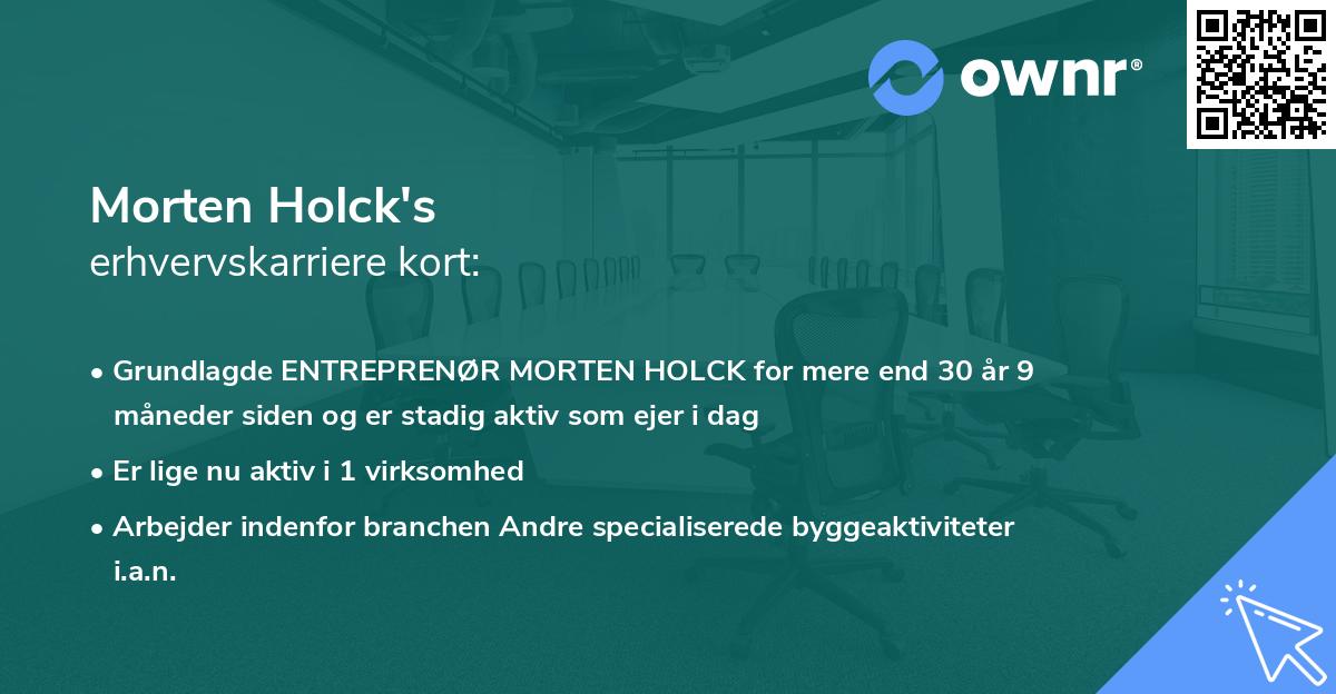Morten Holck's erhvervskarriere kort