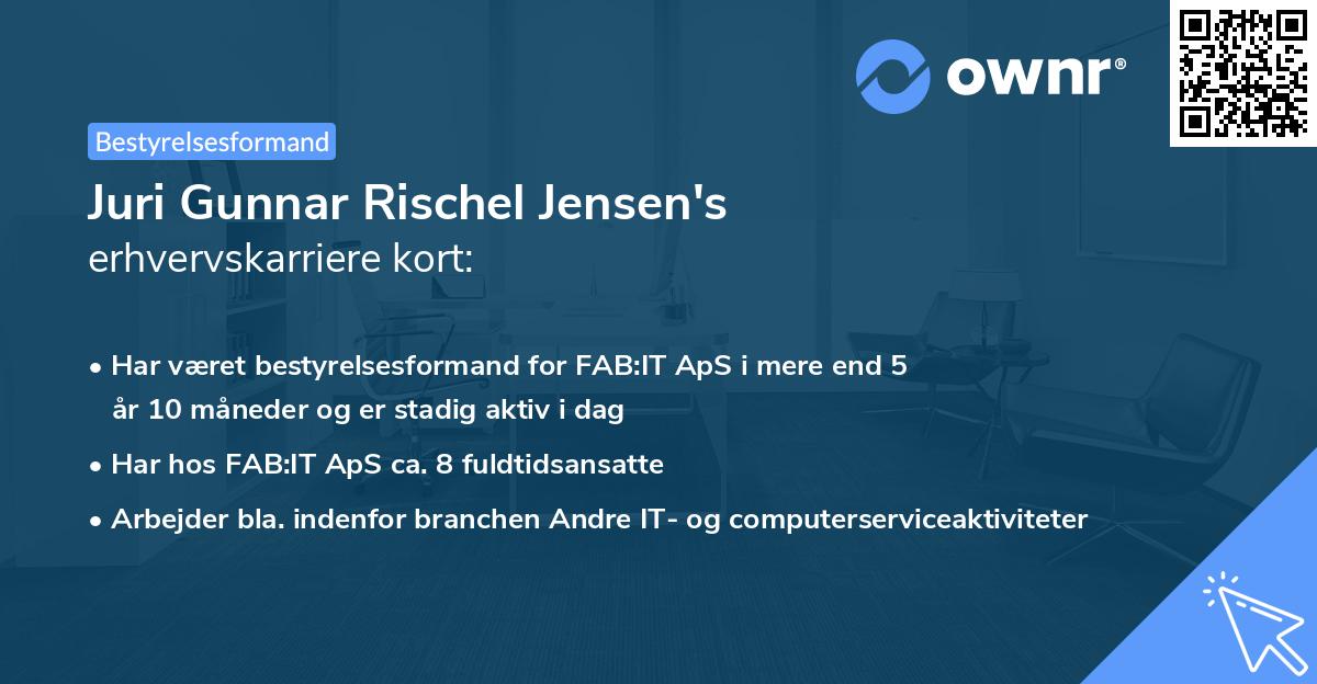 Juri Gunnar Rischel Jensen's erhvervskarriere kort