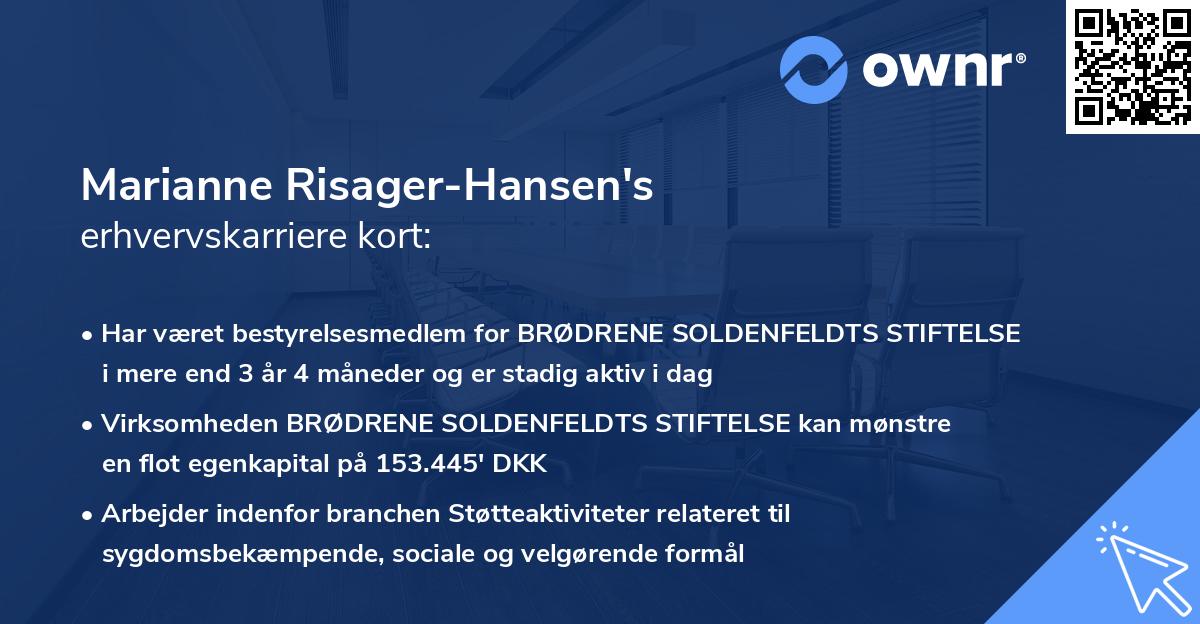 Marianne Risager-Hansen's erhvervskarriere kort