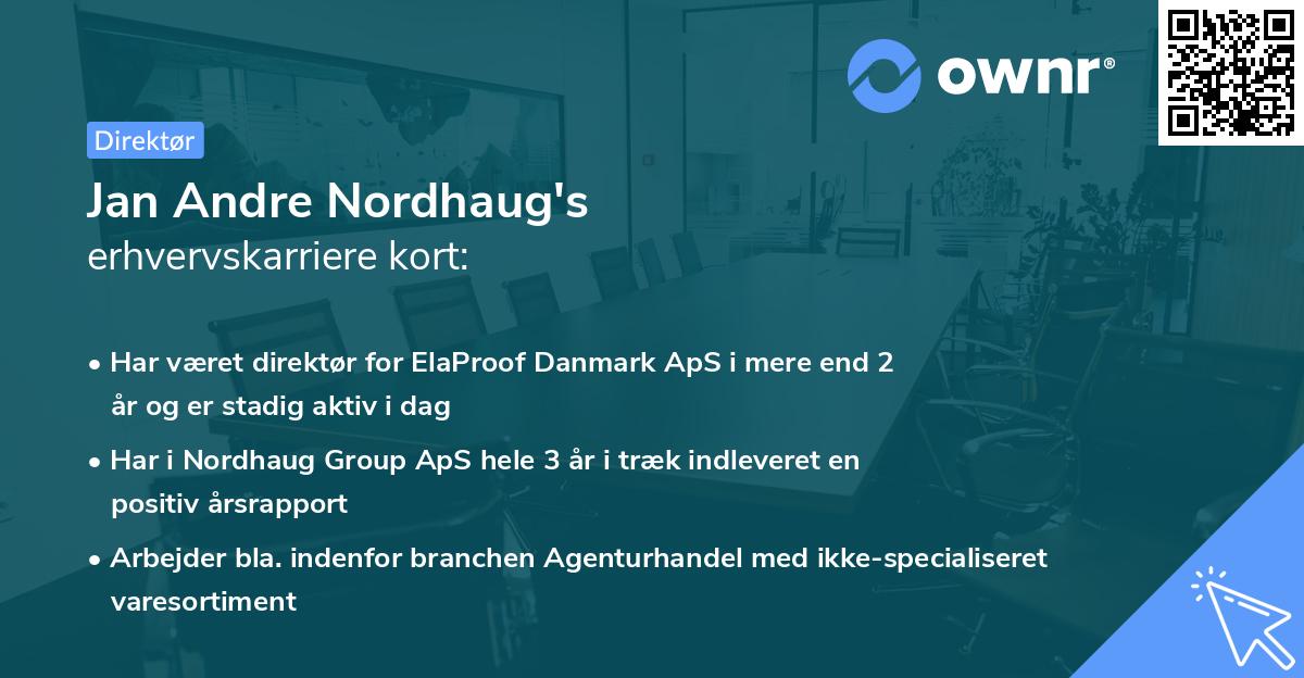 Jan Andre Nordhaug's erhvervskarriere kort