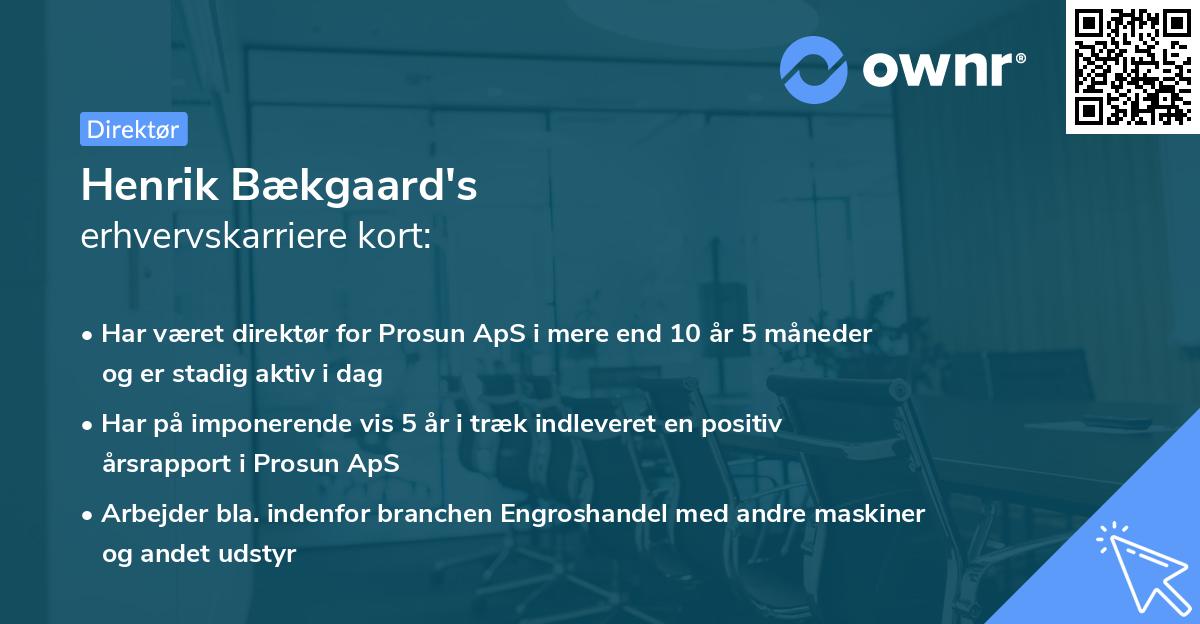 Henrik Bækgaard's erhvervskarriere kort