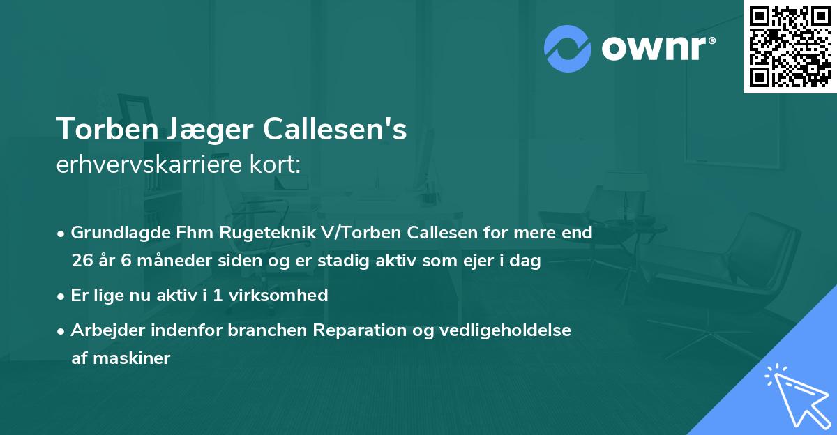 Torben Jæger Callesen's erhvervskarriere kort