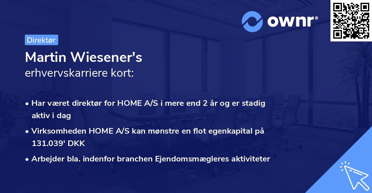 Martin Wiesener's erhvervskarriere kort