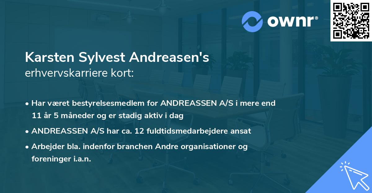 Karsten Sylvest Andreasen's erhvervskarriere kort