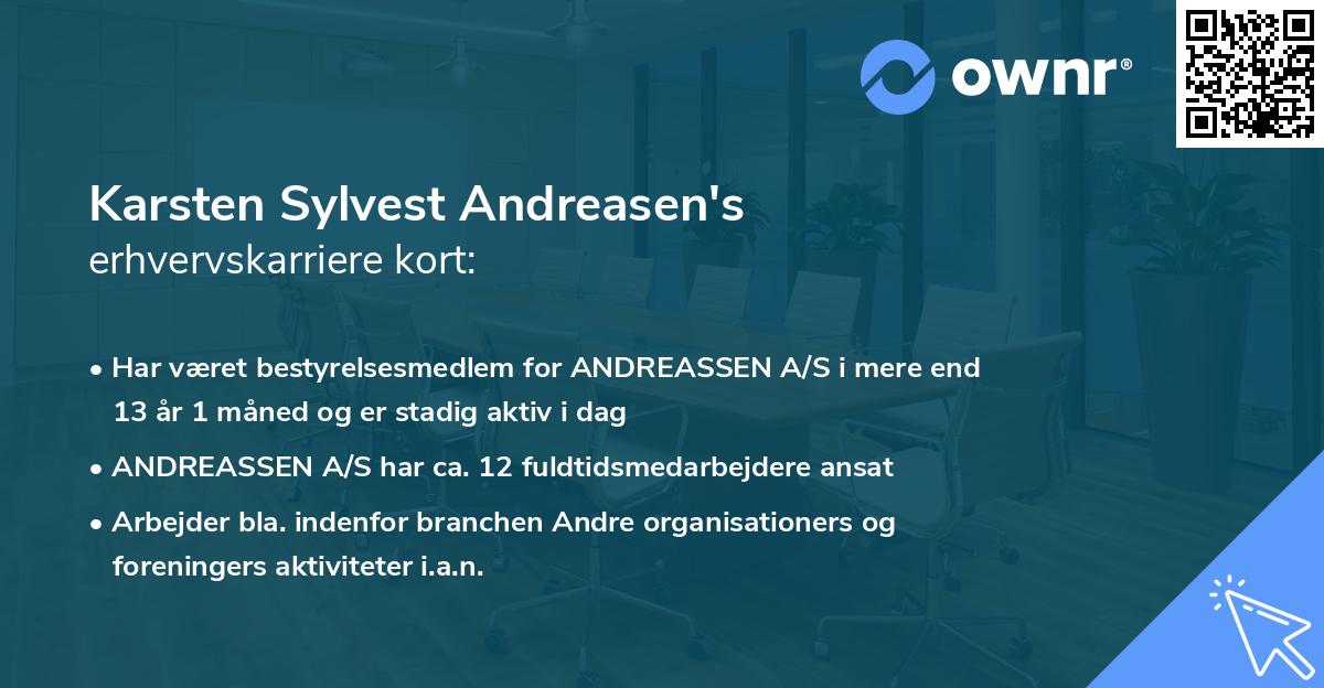 Karsten Sylvest Andreasen's erhvervskarriere kort