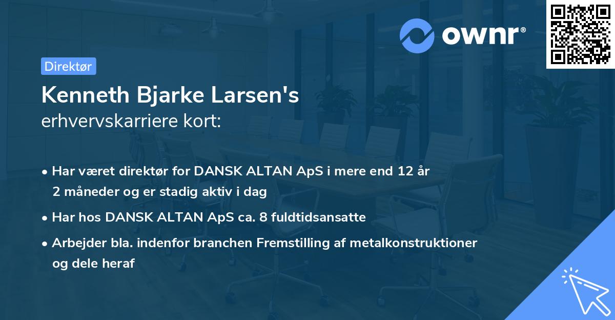 Kenneth Bjarke Larsen's erhvervskarriere kort