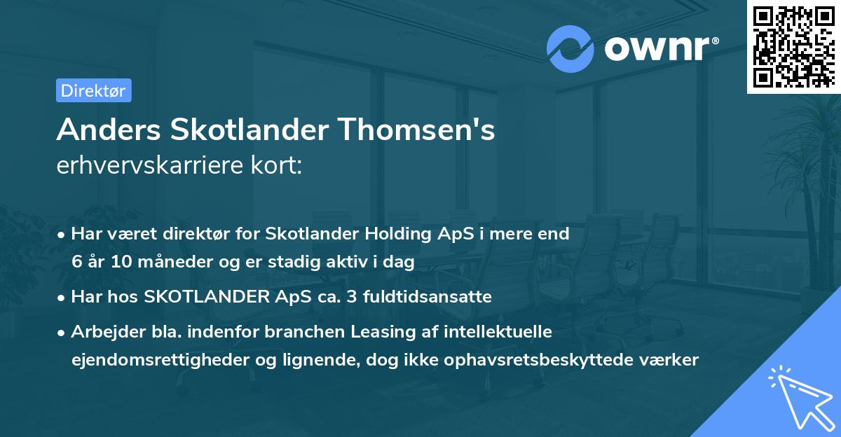 Anders Skotlander Thomsen's erhvervskarriere kort