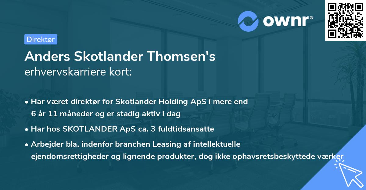 Anders Skotlander Thomsen's erhvervskarriere kort