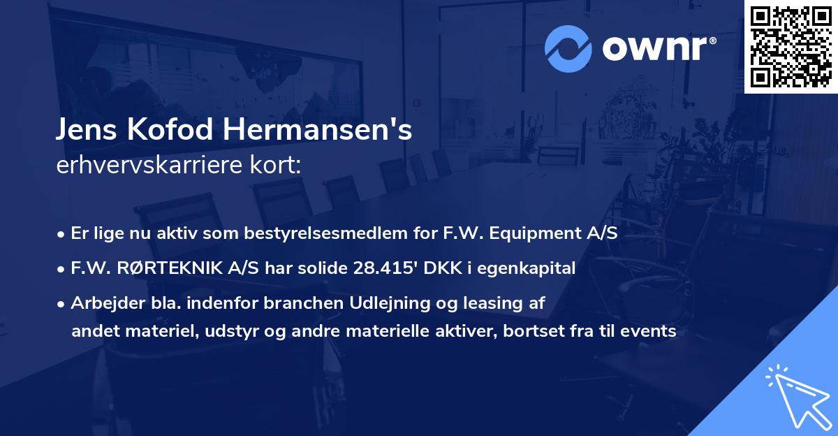 Jens Kofod Hermansen's erhvervskarriere kort