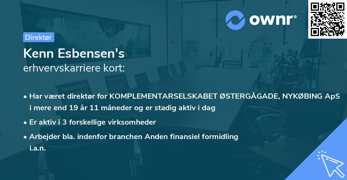 Kenn Esbensen's erhvervskarriere kort