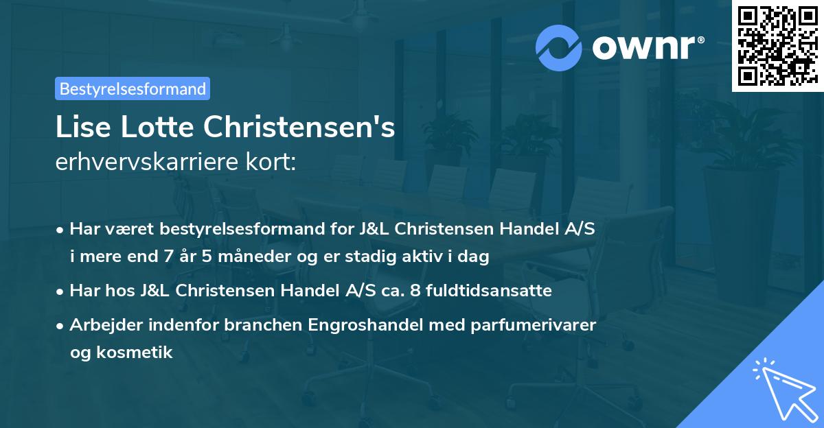 Lise Lotte Christensen's erhvervskarriere kort