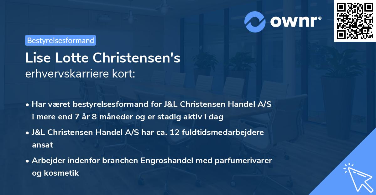 Lise Lotte Christensen's erhvervskarriere kort