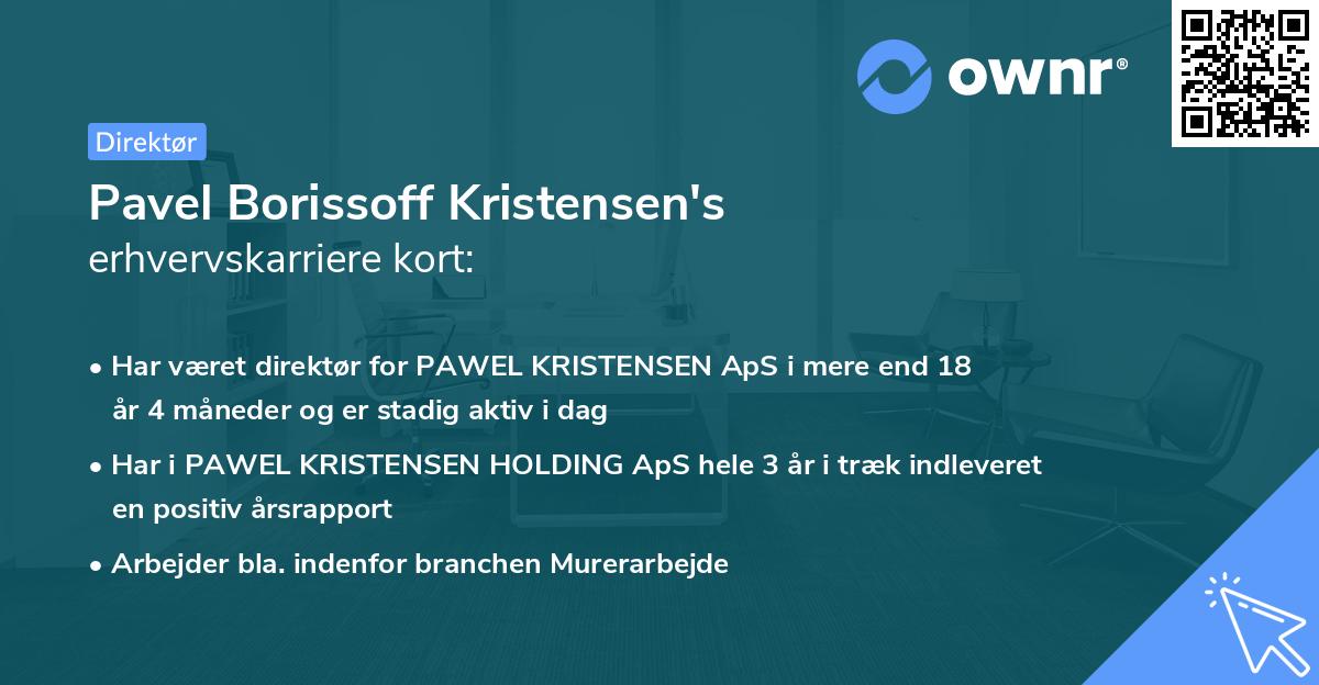 Pavel Borissoff Kristensen's erhvervskarriere kort