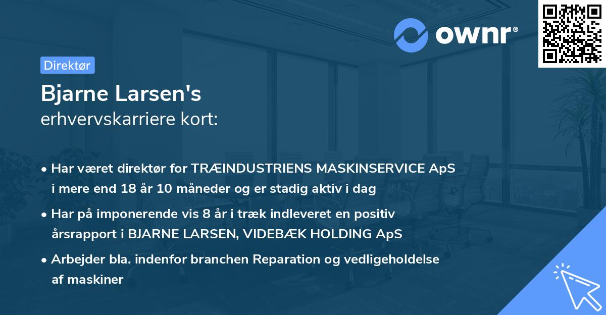 Bjarne Larsen's erhvervskarriere kort