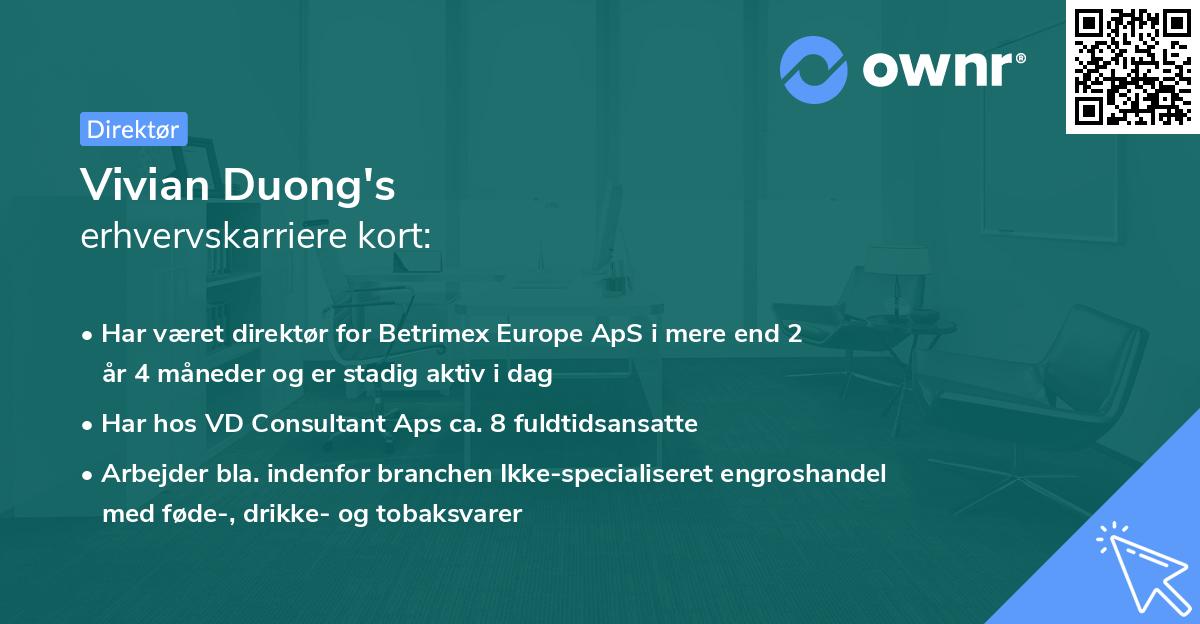 Vivian Duong's erhvervskarriere kort