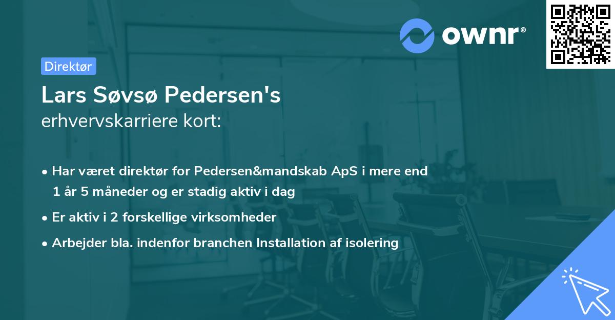 Lars Søvsø Pedersen's erhvervskarriere kort