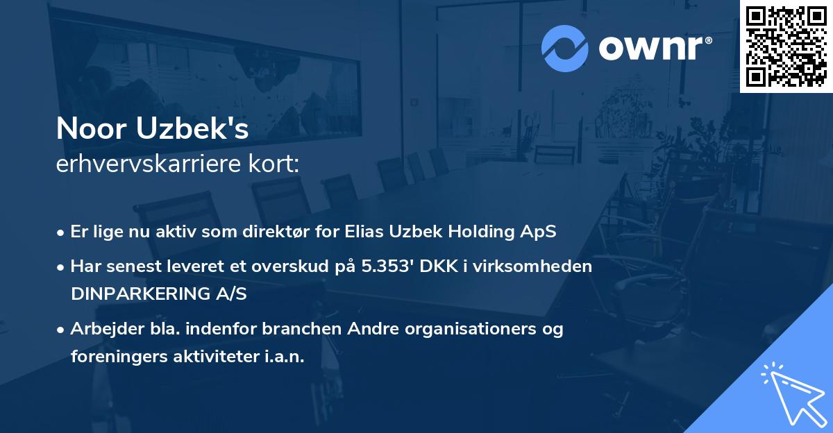 Noor Uzbek's erhvervskarriere kort