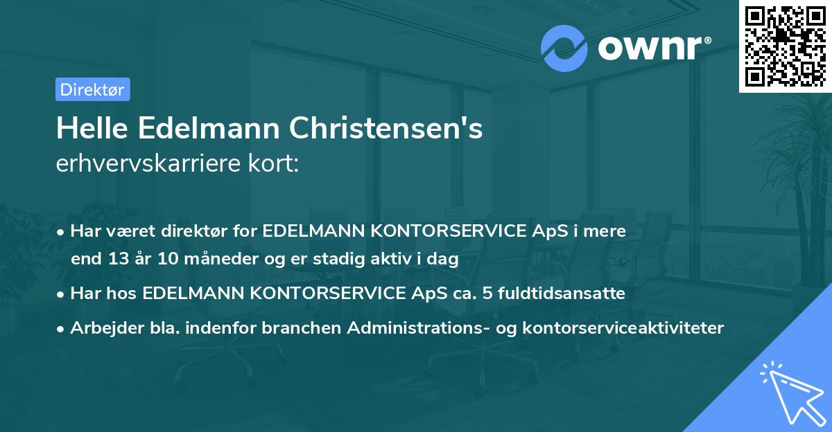Helle Edelmann Christensen's erhvervskarriere kort
