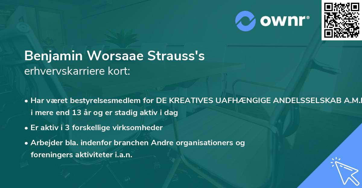 Benjamin Worsaae Strauss's erhvervskarriere kort