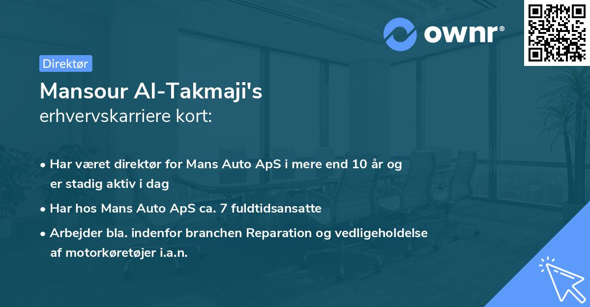 Mansour Al-Takmaji's erhvervskarriere kort