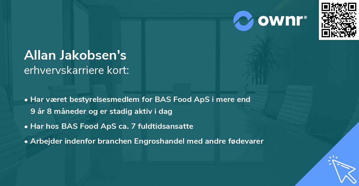 Allan Jakobsen's erhvervskarriere kort