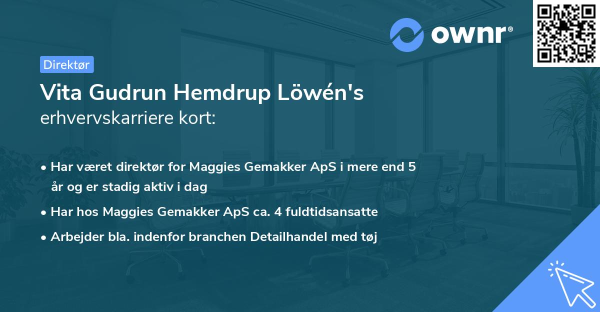 Vita Gudrun Hemdrup Löwén's erhvervskarriere kort