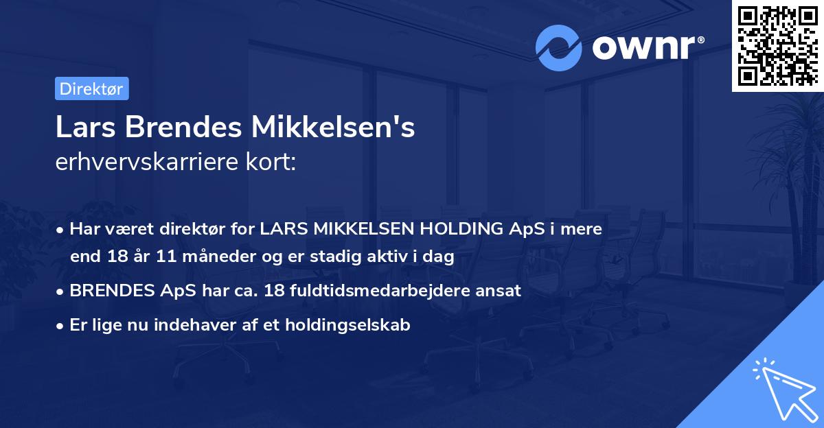 Lars Brendes Mikkelsen's erhvervskarriere kort