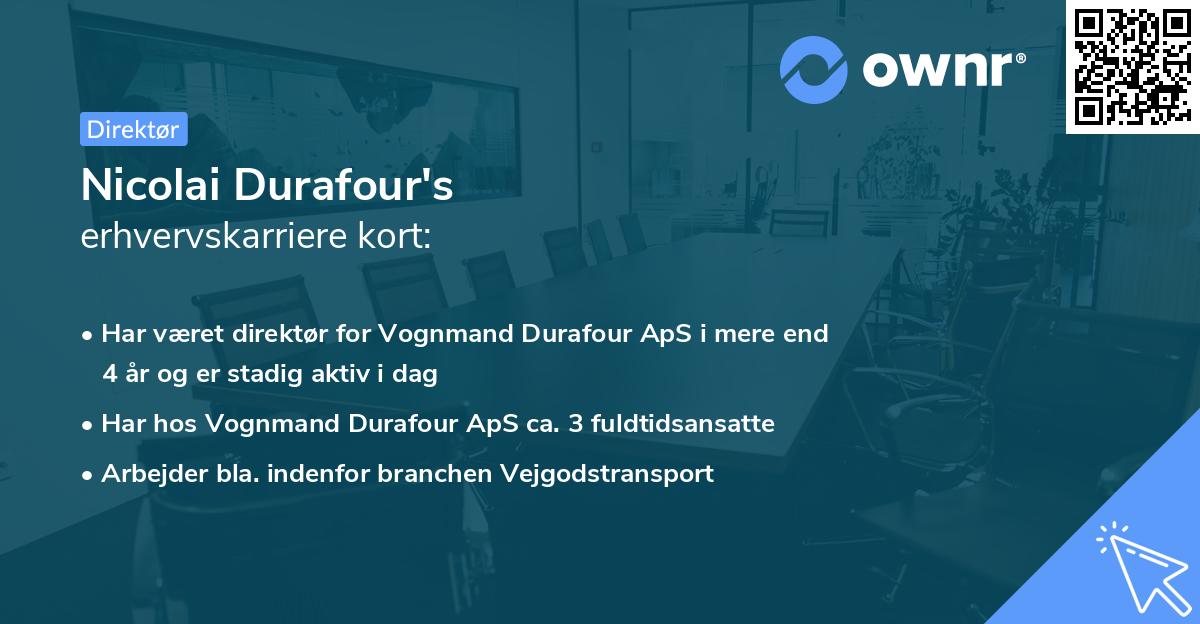 Nicolai Durafour's erhvervskarriere kort
