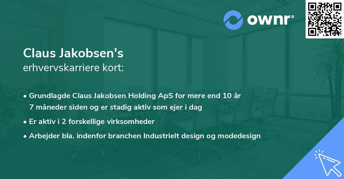 Claus Jakobsen's erhvervskarriere kort